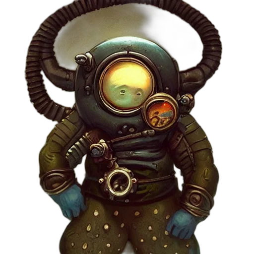 robot, mask, creature, staff transparent PNG cut-out
