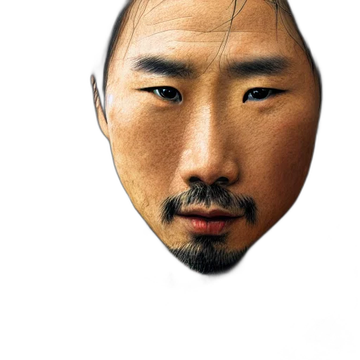 face, mask, hat, staff, photorealistic, 3d render, concept art, cartoon transparent PNG cut-out