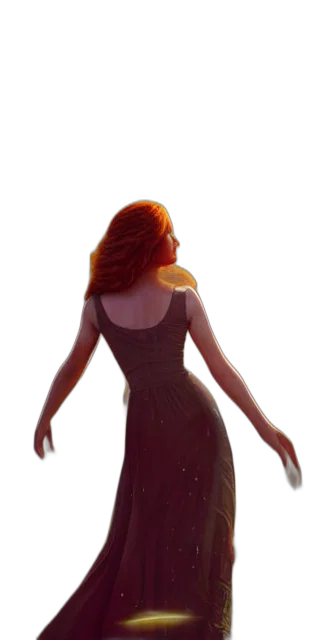 dress, hair, staff, concept art, 3d render, fantasy art, photorealistic, underwater transparent PNG cut-out