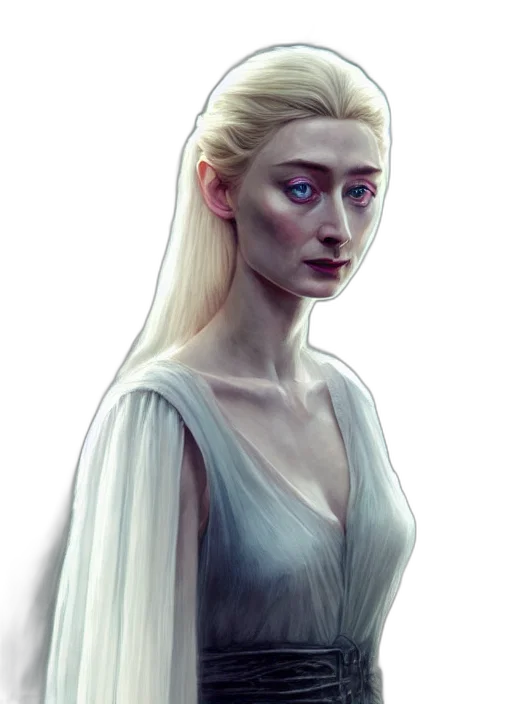 face, dragon, dress, staff, fantasy art, concept art, photorealistic, pixel art transparent PNG cut-out