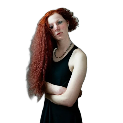 hair, dress, staff, jewelry transparent PNG cut-out