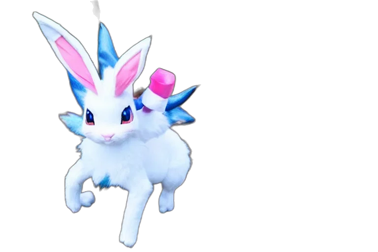 animal, concept art, 3d render, pixel art, fantasy art, real, life, sylveon transparent PNG cut-out