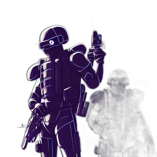 weapon, robot, concept art, pixel art transparent PNG cut-out