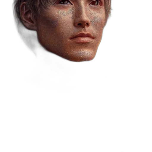 face, mask, hair, robot, photorealistic, concept art, pixel art, oil painting transparent PNG cut-out