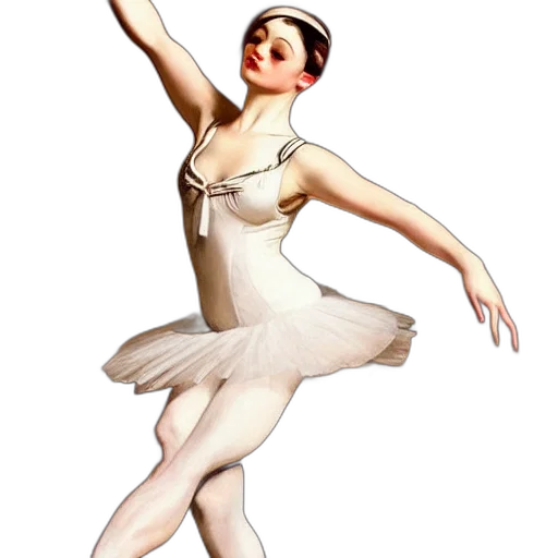 dress, photorealistic, concept art, 3d render, oil painting, ballerina, painted, leyendecker transparent PNG cut-out