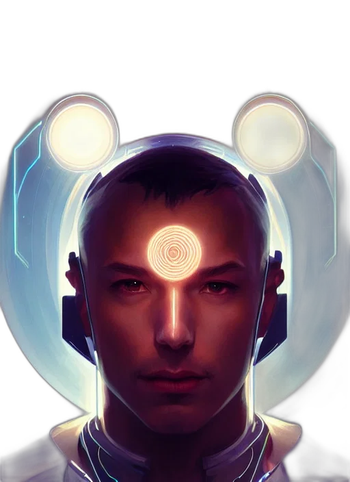 robot, face, mask, cyberpunk transparent PNG cut-out