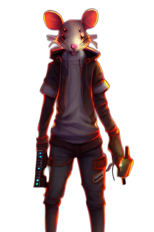jacket, staff, weapon, robot transparent PNG cut-out