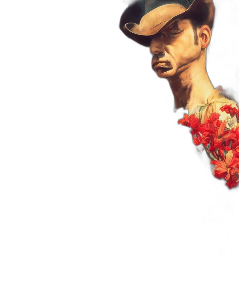 hat, face, flower, crown transparent PNG cut-out