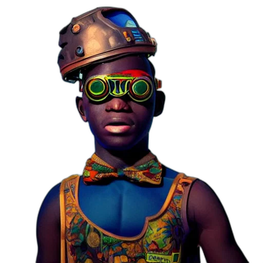 mask, staff, robot, face, concept art, 3d render, fantasy art, pixel art transparent PNG cut-out
