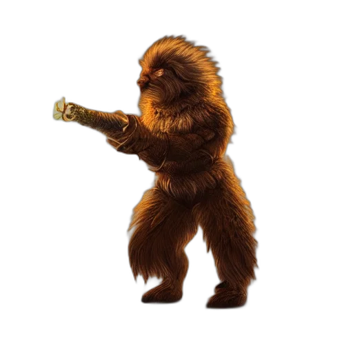 staff, animal, creature, weapon, concept art, stayl, furbolg, male transparent PNG cut-out