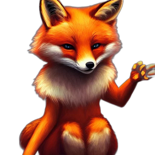 animal, staff, concept art, pixel art, fantasy art, photorealistic, red, funny transparent PNG cut-out