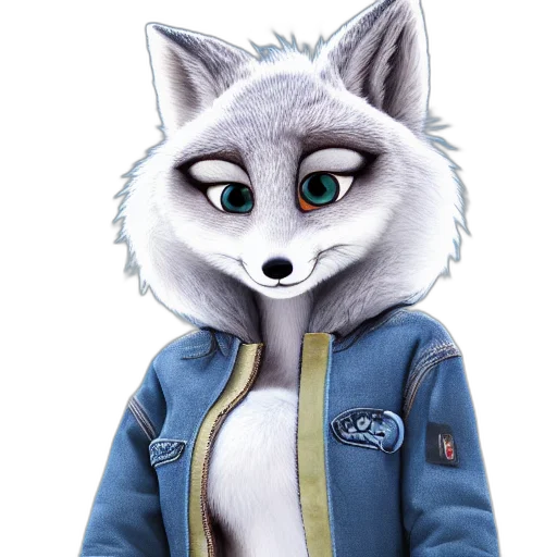 jacket, staff, animal, face, concept art, 3d render, fantasy art, cartoon transparent PNG cut-out