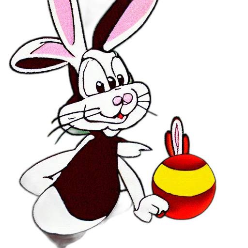 animal, staff, hat, cartoon, photorealistic, 3d render, bugs, bunny transparent PNG cut-out