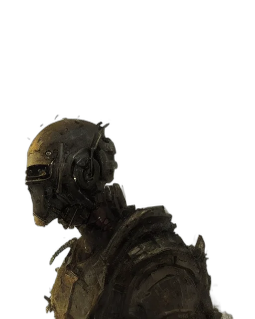 robot, mask, face, creature, concept art, 3d render, cyberpunk, photorealistic transparent PNG cut-out