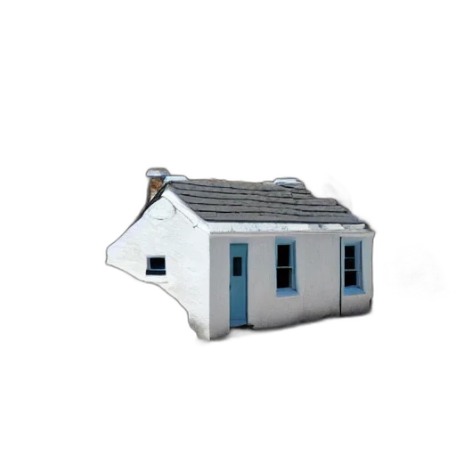 building, furniture, umbrella, 3d render, concept art, photorealistic, pixel art, blue transparent PNG cut-out