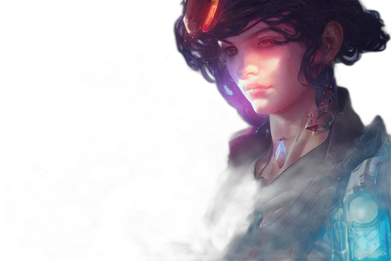 face, fantasy art, concept art, photorealistic transparent PNG cut-out