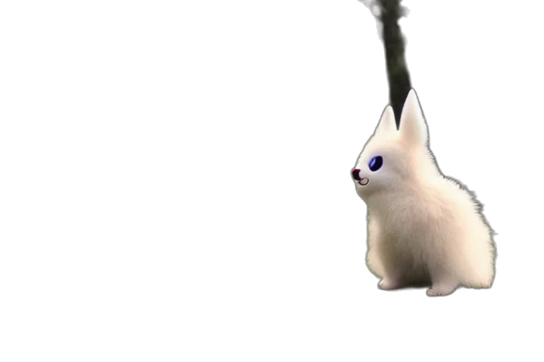 animal, creature, staff, hair, 3d render, concept art, photorealistic, anime transparent PNG cut-out