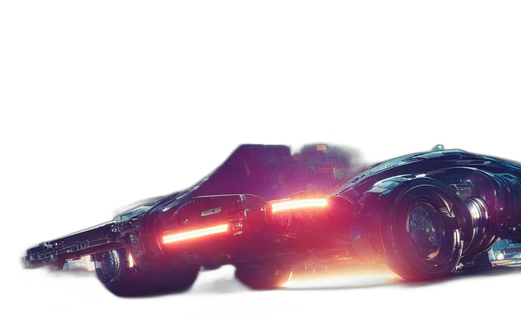 car, weapon, robot, 3d render, concept art, cyberpunk, photorealistic, bladerunner transparent PNG cut-out