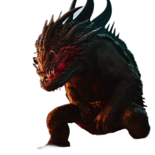 dragon, creature, animal, staff, concept art, fantasy art, 3d render, pixel art transparent PNG cut-out