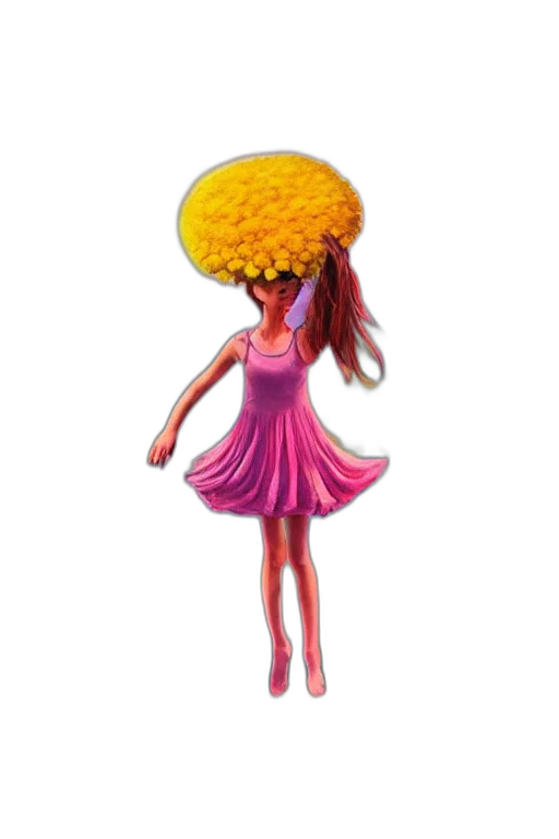 hat, dress, hair, flower, concept art, 3d render, cartoon, pixel art transparent PNG cut-out