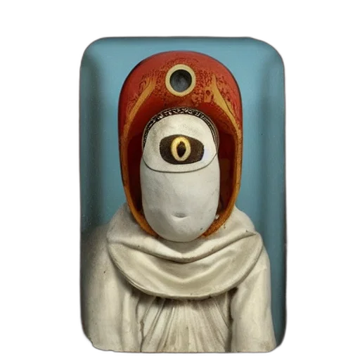 mask, 3d render, concept art, long transparent PNG cut-out