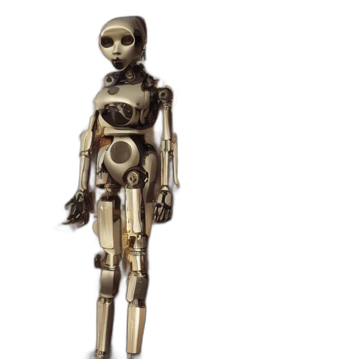 robot, staff, concept art, 3d render transparent PNG cut-out