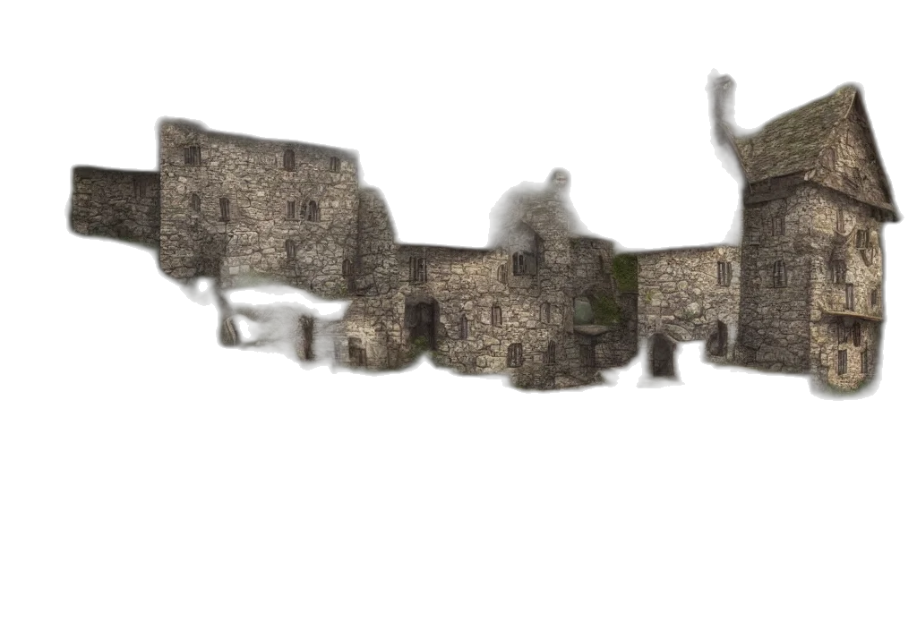dragon, crown, weapon, building transparent PNG cut-out
