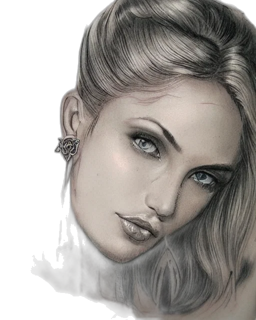 face, jewelry, crown, photorealistic, pencil sketch, fantasy art, comic book art, monochrome transparent PNG cut-out