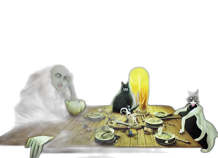 food, mask, creature, concept art, 3d render, fantasy art, photorealistic, fog transparent PNG cut-out