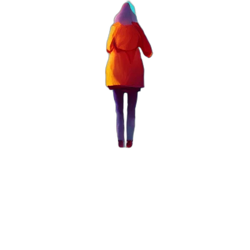 jacket, dress, hat, robot, 3d render, concept art, pixel art, watercolor transparent PNG cut-out