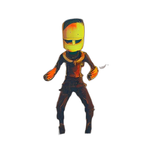 mask, robot, staff, weapon, pixel art, concept art, 3d render, comic book art transparent PNG cut-out