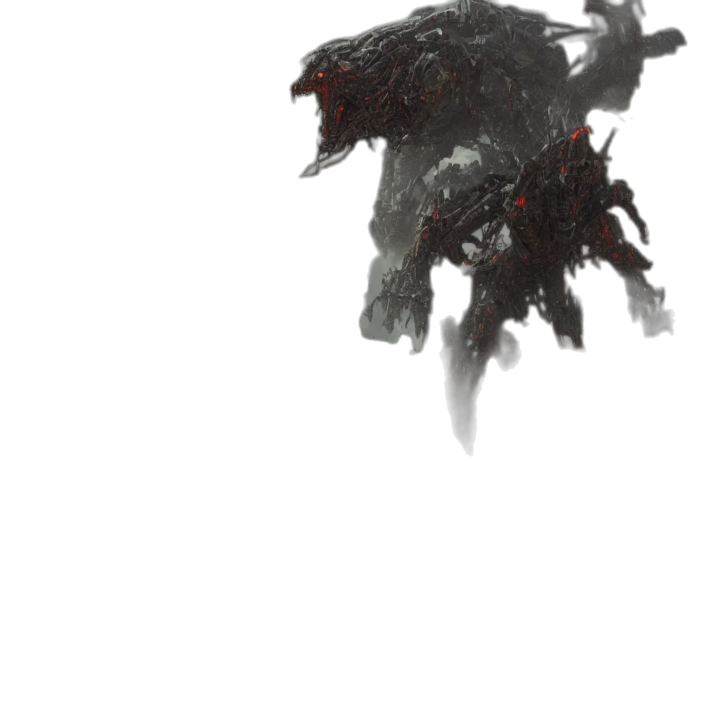 creature, dragon, robot, weapon, concept art, 3d render, fantasy art, pixel art transparent PNG cut-out