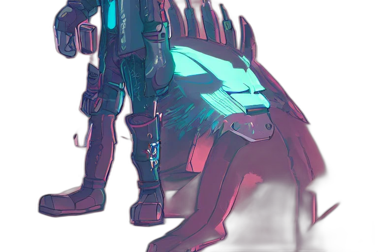 robot, creature, weapon, jacket transparent PNG cut-out