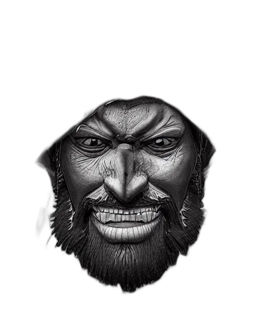 face, mask, creature, pencil sketch, photorealistic, comic book art, concept art, highly transparent PNG cut-out