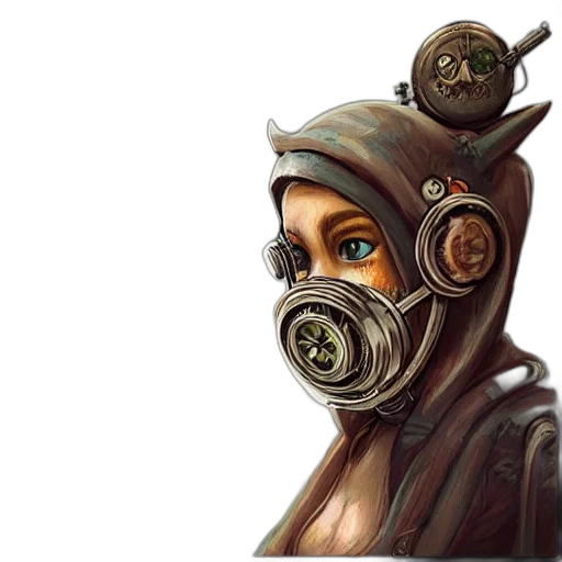 mask, face, robot, concept art, cyberpunk, photorealistic, fantasy art, elves transparent PNG cut-out