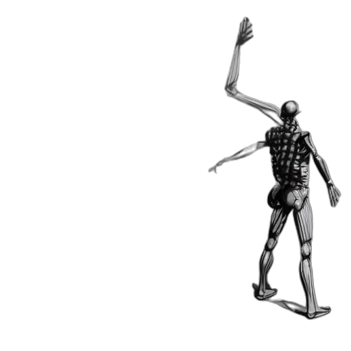 robot, creature, animal, weapon, concept art, 3d render, cyberpunk, pixel art transparent PNG cut-out