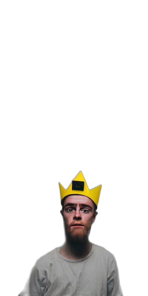 crown, hat, staff, face transparent PNG cut-out