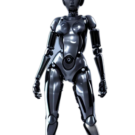 robot, 3d render, concept art, cyberpunk transparent PNG cut-out