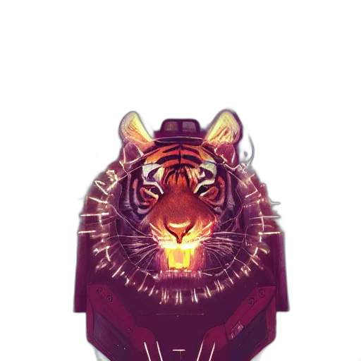 animal, mask, creature, robot, concept art, pixel art, cyberpunk, fantasy art transparent PNG cut-out