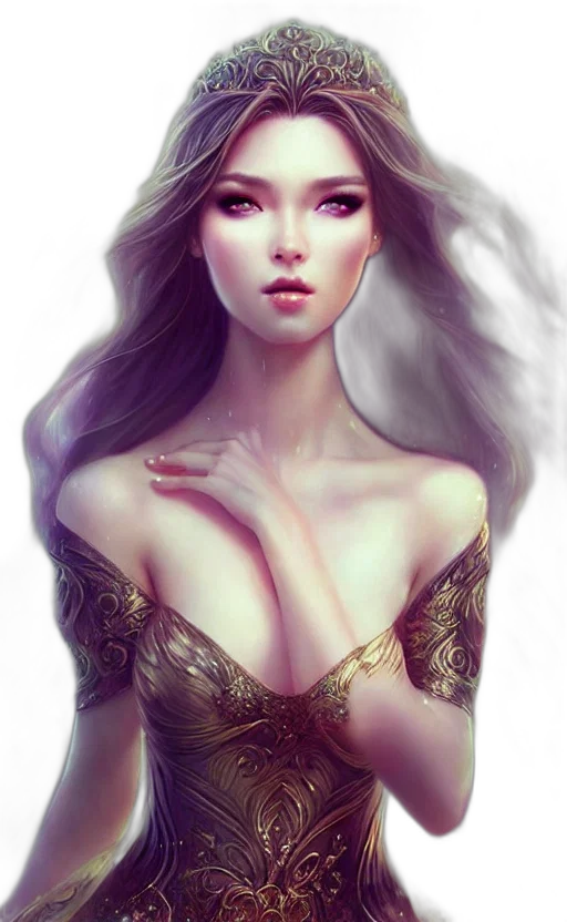 dress, jewelry, face, crown transparent PNG cut-out