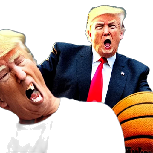 donald, trump, getting, hit, face, basketball transparent PNG cut-out