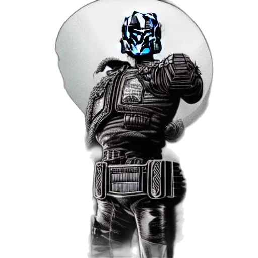 robot, mask, staff, weapon transparent PNG cut-out