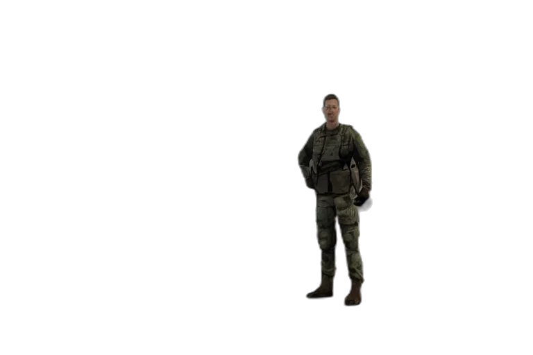 jacket, weapon, staff, robot transparent PNG cut-out