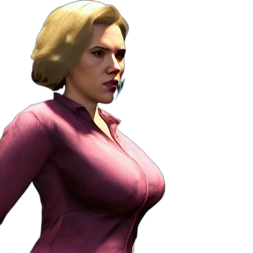 dress, concept art, 3d render, comic book art, photorealistic, scarlett, johansson, gta transparent PNG cut-out