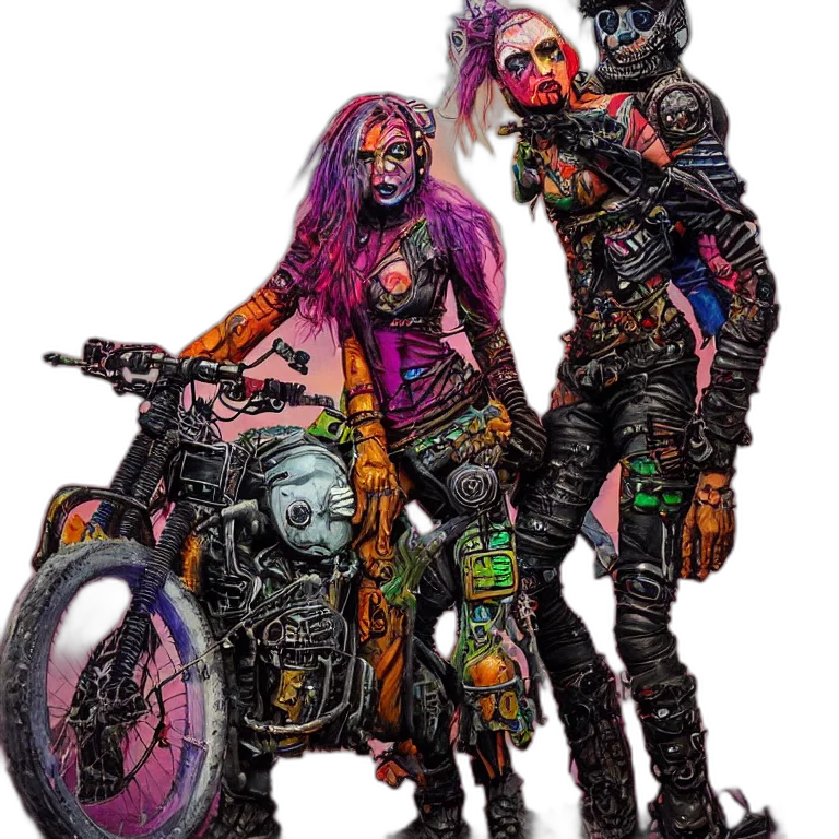 cyberpunk, concept art, comic book art, pixel art transparent PNG cut-out