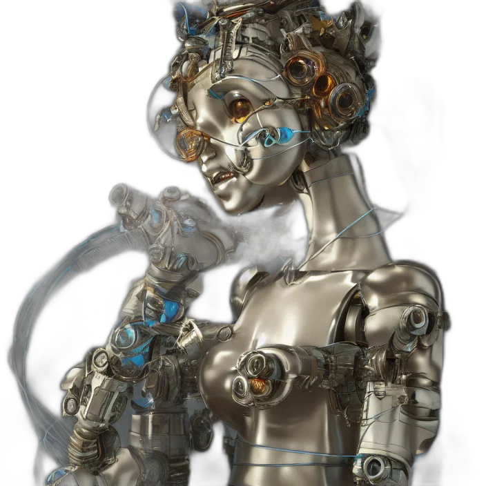 robot, mask, concept art, cyberpunk transparent PNG cut-out