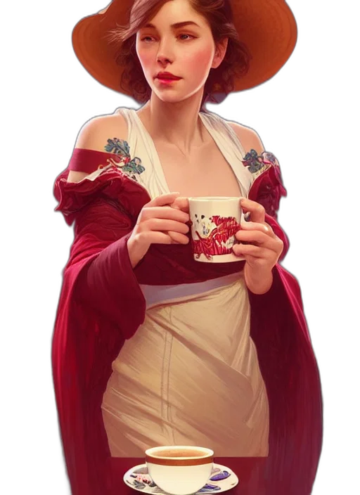 dress, hat, staff, robot, concept art, photorealistic, comic book art, fantasy art transparent PNG cut-out