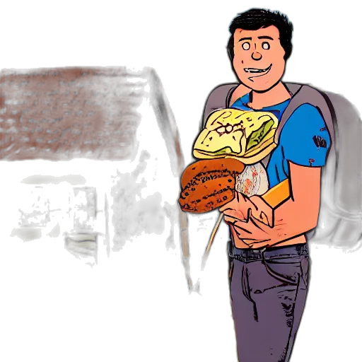 food, cartoon, concept art, comic book art transparent PNG cut-out