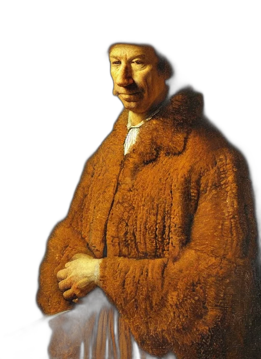 jacket, staff, face, animal, oil painting, photorealistic, concept art, fantasy art transparent PNG cut-out