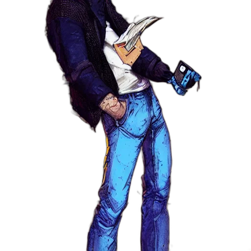 jacket, staff, mask, weapon transparent PNG cut-out